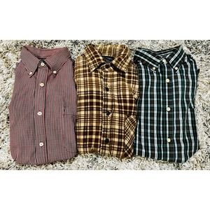NWOT Men's Puritan Wrinkle Resistant Large 42/44 Long Sleeve Plaid Shirts Bundle